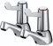 Basin taps Pair of Bathroom taps Basin Pair, Quarter Turn Basin taps Pair, Chrome Brass Pillar Hot and Cold Water Basin taps, ¼ Turn Lever Sink taps for Bathroom Kitchen, Sink tap Double Basin taps