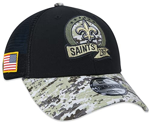New Era New Orleans Saints NFL Salute to Service 2022 Black 9Forty Snapback Cap - One-Size