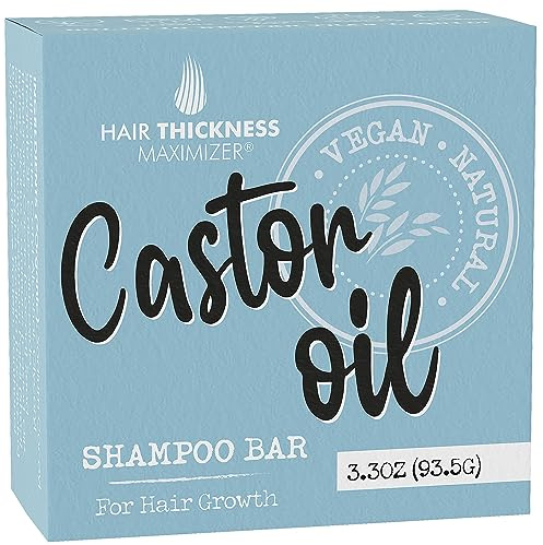 Castor Oil Shampoo Bar for Hair Growth. Eco-Friendly, No Harsh Chemicals, Color Safe, pH Balanced. Solid Shampoo Bar Equal to 3 Liquid Bottles. Zero Plastic, USA Made, Strengthening & Dry Hair Relief