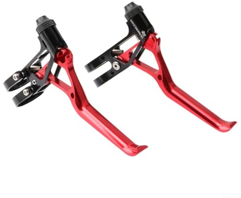 Zoegneer Bremshebel, schwarze Aluminiumlegierung, CNC, klappbar, Rennrad, V-Bremshebel für 412 406 30,5 - 50,8 cm (12 - 20 Zoll) Fahrräder, Rot, 2 Stück