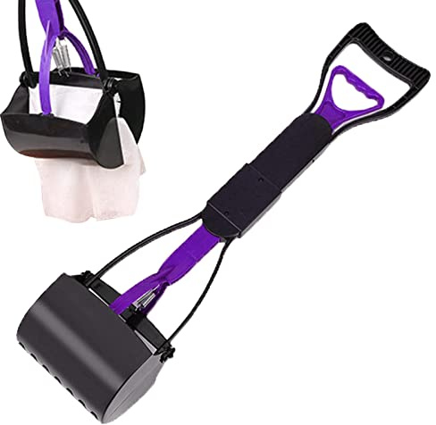 Yonuaret Pelle À Crotte pour Chien, Pelle Ramasse Crottes pour Chien Pet Long Manche Pooper Scooper 60cm Portatif Pelle À Déjections Canines avec Longue Poignée Pliable pour Extérieur Jardin