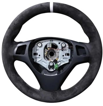 Rattöverdrag För BMW För M3 E90 E91 E92 E93 E87 E81 E82 E88 För X1 Bil Ratt Flätskydd Anpassad Anti-Slip Mocka Bilrattkåpa(Black Thread)