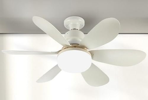 GuKKK Ventilateur de Plafond avec Lumière et Telecommande, LED Ventilateur Dimmable Plafonnier, Blanc Ventilateur Plafond Silencieux avec Douille E27, 3 Vitesses, Timing, pour Salon, Chambre