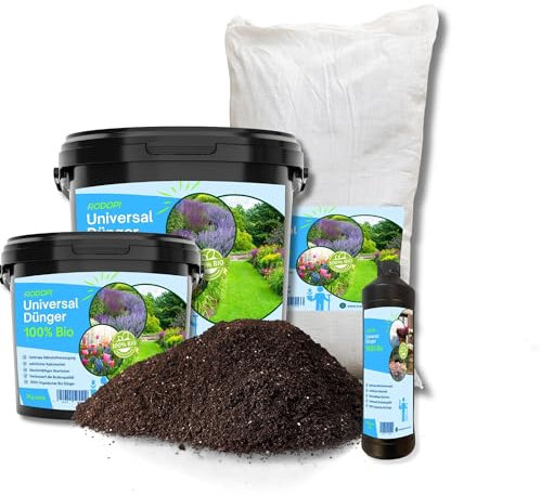 Rodopi Bio-Universaldünger Granulat – 3 Monate Langzeitwirkung – 100% pflanzlich & tierfrei – Organischer NPK-Dünger 7-3-8 mit Eisen – Für Gemüse, Zierpflanzen & Garten 0,8kg