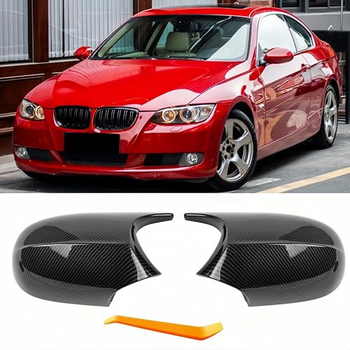 POETRYXIAO Spegelkåpor, Backspegelkåpa kompatibel med B-MW 1-serie E87 E81 E82 E88 LCI/3-serie E90 E91 E92 E93 LCI, Lämplig för tuning (Carbon fibre)