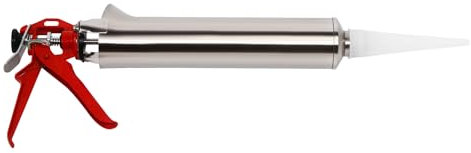 Pistolet à mortier professionnel [Pistolet à joints pour mortier] – Presse à mortier en acier inoxydable pour joints de 2 à 5 mm (3 types de buses) | Fonctionnement manuel avec poignée ergonomique et