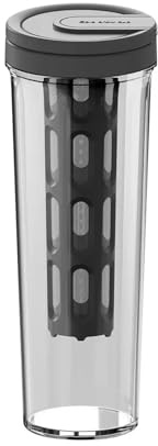 YGLEEULI Caffettiera manuale for caffè freddo da 1 litro con manico, borraccia for acqua, succhi di frutta, tè e, portatile, estiva Caffettiera a Freddo(Black)