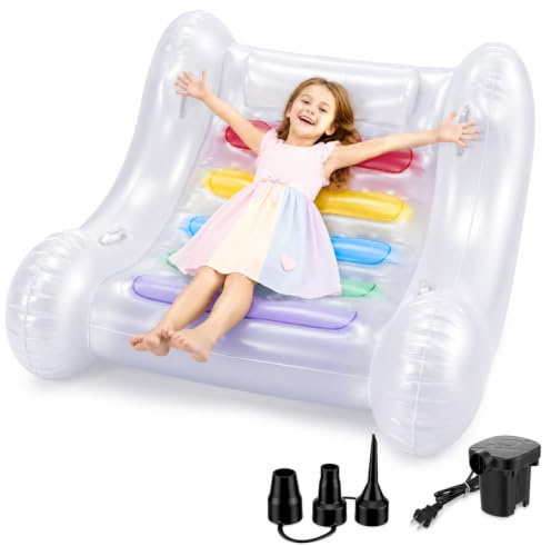 Normodic Inflatable Sensory Chair for Kids, Calming Rocker with Pump | Transparent PVC with Electric Pump - Calming Rocker for Autism/ADHD Children - Indoor Sensory Therapy Tool