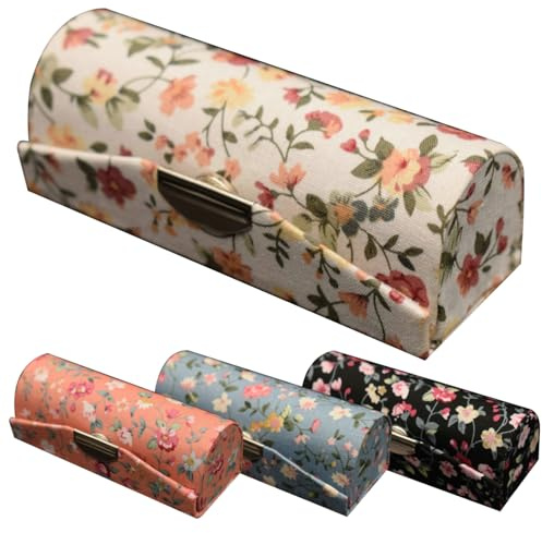 Estuche para pintalabios – 4 Soportes para pintalabios Florales Espejo, Bolsa de Maquillaje de Viaje portátil para Mujeres y niñas
