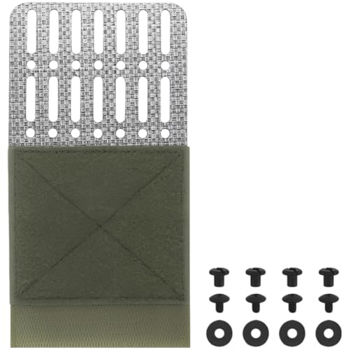 Taktisk förlängningspanel med touch-fästanordningsdesign, beväpnad sidopaneladapter, metallplatta med flera hål, lätt tillbehör till kummerbund väst, 10 x 19 cm/3,9 x 7,5 tum
