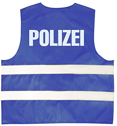 Fan-O-Menal Textilien Warnweste mit Aufdruck - Polizei - 11559 blau Gr. S-4XL Größe 3XL