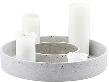 House Doctor [W0724] Kerzenständer, HDThe Ring, Grau, h: 6 cm, Dia: 35 cm