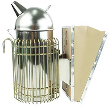 APIFORMES Europäische Smoker mit Leder Blasebalg und Außenschutz | Rauchbläser | Imkerei | Bienen | Imkerschutz | Rauchdose | Imkereibedarf