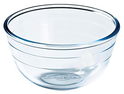 Pyrex O'Cuisine Kitchen Glass Round Mixing Bowl Microwave Safe 14cm 0.5 Litre (Pack of 4)