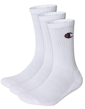 Champion Mixte Socks Basics 3pk Crew Protège-Bas & Socquettes, Blanc/Blanc, 35-38 EU