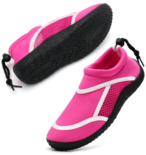 HKR Girls Water Shoes Kids Swim Quick Dry Aqua Surf Wetsuit Barefoot Outdoor Skin Sports Shoes Pink 11UK Child