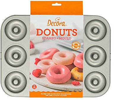 Decora 0070041 STAMPO ANTIADERENTE 12 CIAMBELLE Ø 7 CM - 35,5 X 26,5 X 2,5 H CM
