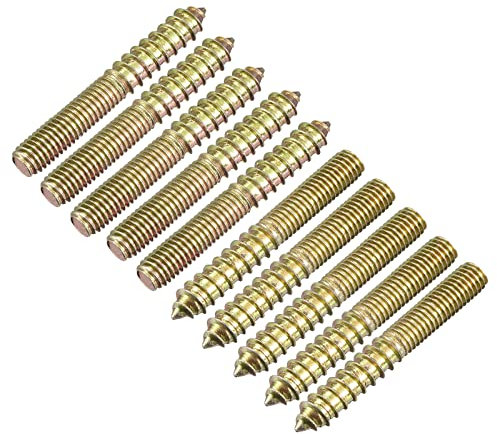 sourcing map M8x60mm Hanger Bolts, 24pcs Double Ended Thread Dowel Screws for Wood Furniture Connecting