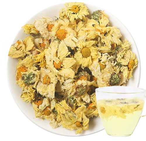 100% chrysanthème Blanc Frais, Feuilles Non OGM, Fleurs séchées Naturelles, Herbes savonneuses, thés, sirops, Boissons, Boulangerie, beauté DIY, sachets et épices fraîches 30G / 1.05oz