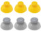 EMSea 6 Pezzi Ricambio Cappucci Per Joystick Analogici Compatibile Con Nintendo GameCube Controller Coperture Per Stick Analogici Accessori ABS Giallo E Grigio