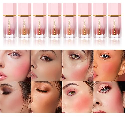 Beauty Searcher Wangen-Gel-Creme-Flüssigrouge, weiches, leichtes, atmungsaktives Gefühl, langanhaltend, wischfest, natürlich aussehend, Hauttönung-Rouge-Makeup (# SET)