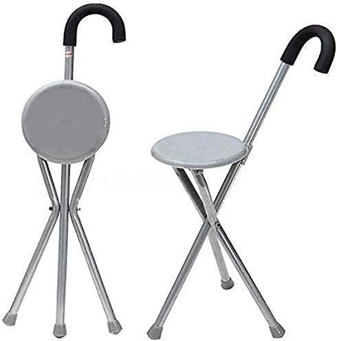 Verstellbare Krücken, klappbarer Sitzstock, Gehstock und höhenverstellbarer Stuhlsitz, Stativ, geeignet für ältere Menschen Present