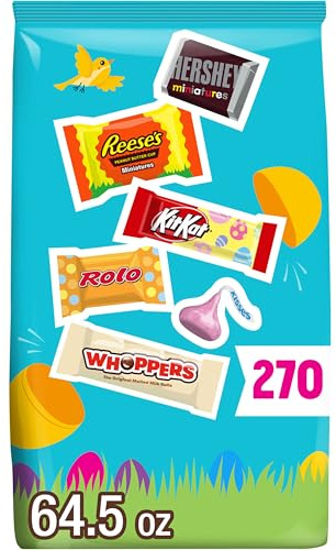 Hershey Assorted Flavored, Easter Candy Bulk Bag, 64.5 oz (270 Pieces)