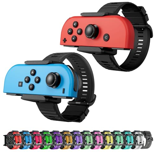 Verbesserte Silikon Armbänder für Just Dance 2024 2023 2022 2021 2020 Switch, ZAONOOL verstellbare elastische Tanzbänder für Switch & Switch OLED-Controllern, 2er-Pack für Erwachsene und Kinder
