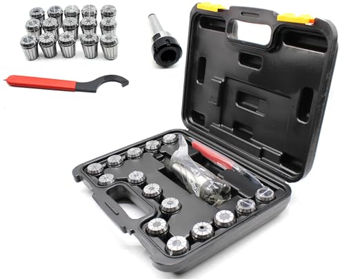 KEESUNG Spannzangenfutter Set 17tlg, Prazision Spannzange ER32 MK3 M12 Federzange Gravieren und Fräsen Drehmaschine Werkzeug 3-20mm Spannzangenfutter mit Koffer, für CNC Graviermaschine