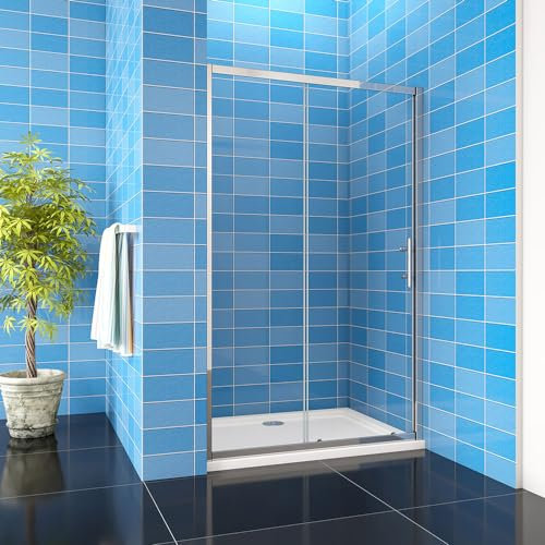 Acezanble 1200mm(Width) x 1850mm(Height) Sliding Showe 5mm Tempered Glass Door