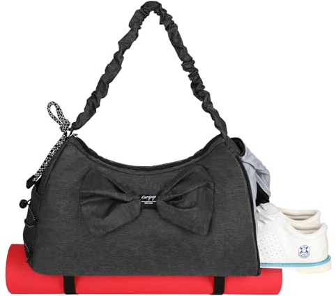 LARIPOP Yoga Bag for Women, Gym Duffel Bag with Shoe Compartment, Wet Dry Separate Pocket, Adjustable Yoga Mat Holder, Travel Weekender Carry On Overnight Bag