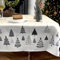 Zmorfiya Wasserabweisend Weihnachtstischdecke 130x220, Weihnachten Schneeflocke Tischdecke, Groß Tannenbaum Esstischdecke Abwaschbar Weihnachts Tischdecke Tischtuch, Grau Weiß mit Textur