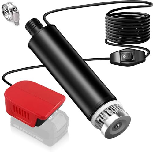 Tauchpumpe für Einhell Akku 18V Schmutzwasserpumpe Wasserpumpe Flachwasserpumpe Saugpumpe Absaugpumpe,Poolpumpen,Gardena,Keller,Pool,Gartenbewässerung, Autowäsche(KEIN Akku)