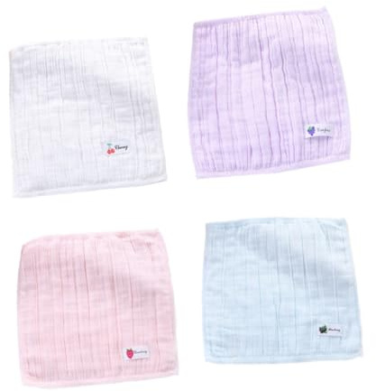 SUPVOX 4 Piezas Pañuelo De Algodón Cuadrado De Gasa Para Bebes Toalla Absorbente De Saliva Para Toalla De Mano Saliva La Cuna