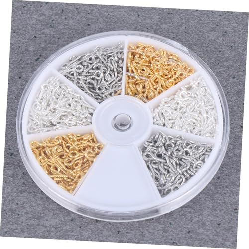 Anneome Tornillos Ojo de Oveja con Rosca Multiusos Caja con Colores Mezclados Ganchos Autotaladrantes para Manualidades y Colgado Hogar
