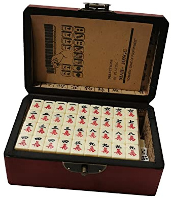 CRDARAAV Juego de mesa tradicional chino Mahjong para tiempo libre, para viajes en casa, un solo color