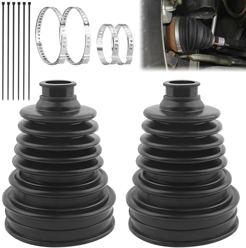 2 Stück Achsmanschette Universal Set – Flexibles Silikon Antriebswelle Schutzkit mit Manschetten, Edelstahl Klemmen & Kabelbindern – Staubdichtes Faltenbalg Set für Auto-Reparatur