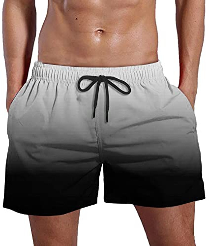 Short de Bain Homme Maillot de Bain séchage Rapide avec Filet été léger Natation Plage Sport Respirant Cordon de Serrage Poches A107