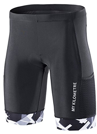 MY KILOMETRE Triathlonshorts Herr – Professionella Cykelshorts med 2 Sidofickor, Andas Och Torkar Snabbt för Långdistans-Triathlon UPF 50+