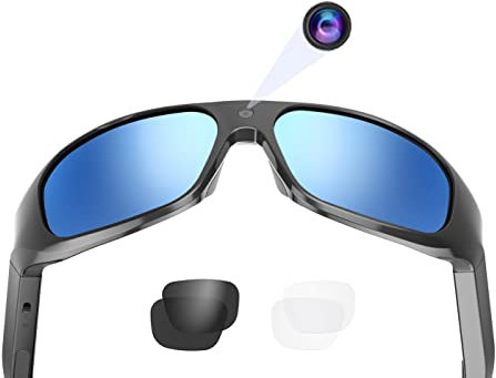 OHO 4K Ultra HD Water Resistance Video Sunglasses, Sports Action Camera with Built-in 128GB Memory and Polarized UV400 Protection Safety Lenses,Unisex Sport Design