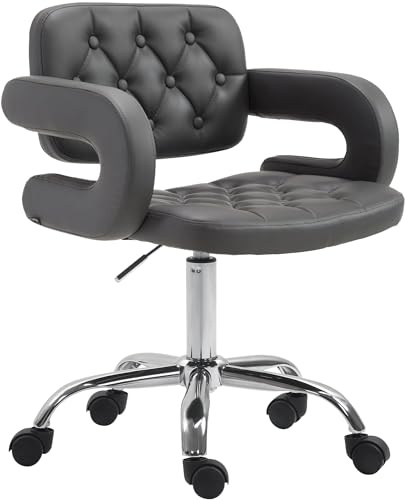 CLP Arbeitshocker Dublin Kunstleder-Bezug I Höhenverstellbarer Drehstuhl, Farbe:grau