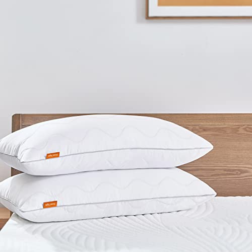 Sweetnight Kopfkissen 40x80 Kissen 2er set Seitenschläferkissen Weich & Nackenstützend Pillow 800g Polyesterholfaser Kissenfüllungen Waschbar mit Reißverschluss (Doppelpack 40 x 80 cm), Weiß