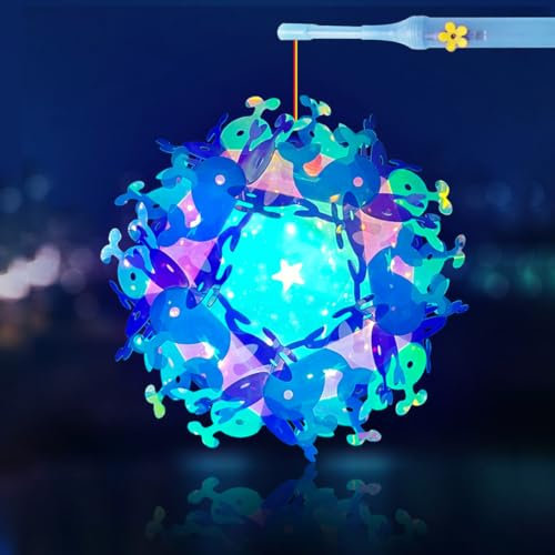 Diketone Laterne Kinder,Laternen Bastelset für St Martin，Laternenstab Kinder LED für Laternenumzüge Martinsumzüge,Geburtstagsgeschenk,Feste,Party, Halloween Deko (Walart)