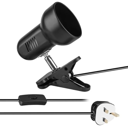 Namvo Lä med borste, levande lampa med 360° roterande pincett, stöd för E27 ampel, justerbar bord för byrå, lit, bord, Armoire