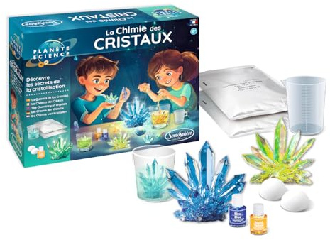 Sentosphère – Planète Science - La Chimie des Cristaux - Apprendre à créer et Organiser soi-même la Formation de Cristaux - pour Enfants dès 8 Ans - Fabriqué en France - 28900