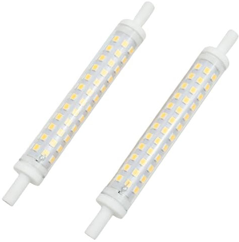 2 Pcs R7S Led Bulb 118mm Dimmable 9w 3000k J118 Warm White Led Linear Halogen Light Bulbs Replacement Equivalent Energy Saving Reflector Floodlight Security Light Bulb for Ceiling Floodlight Lamp