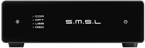 SMSL D1 ljudavkodare/fiberingång/koaxial/USB/RCA-utgång/BD34352EKV/768kHz/32bitars avkodning/kompatibel med PC, mobiltelefon, TV, hörlurar, förstärkare, aktiva högtalare