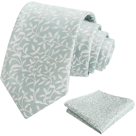 Alizeal Män 8 cm blommig slips och ficknäsduk bröllopsfest klassisk färgglad slips med Hanky set