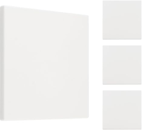 UFURMATE 4Pcs Screwless Blank Outlet Plate, White Plastic Faceplate Cover Switch Outlet Electrical Plates for Light Switch, Receptacle(120mm/4.72inch)