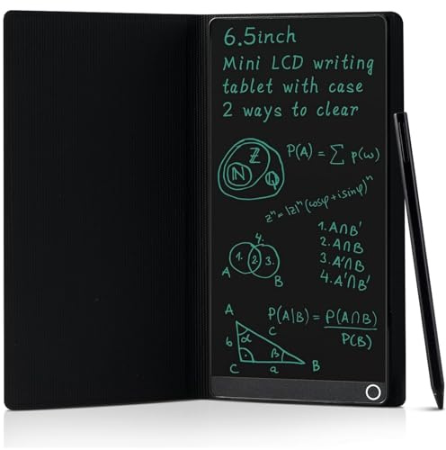 Ardoise LCD 6,5 Pouces, Tablette d'Écriture avec Protection, Tableau de Dessin Réutilisable Effaçable, Mini Coussinet Électronique Plein Écran
